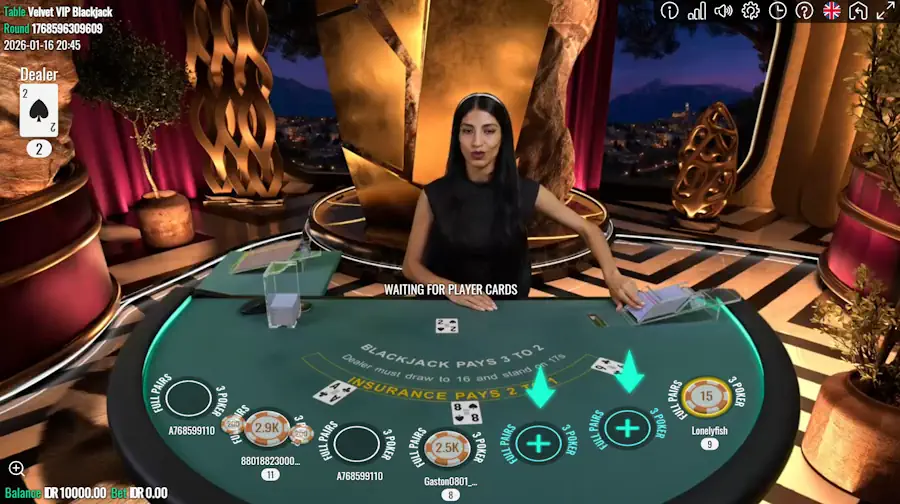 Live Dealer Blackjack Velvet VIP Blackjack Demo Gameplay  Screenshot
